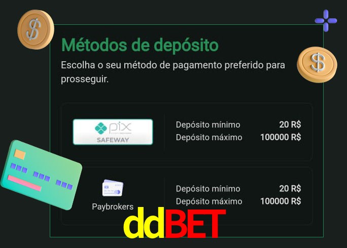 O cassino ddbet oferece uma grande variedade de métodos de pagamento